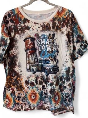 Just A Small Town Girl Multicolor Graphic Tee